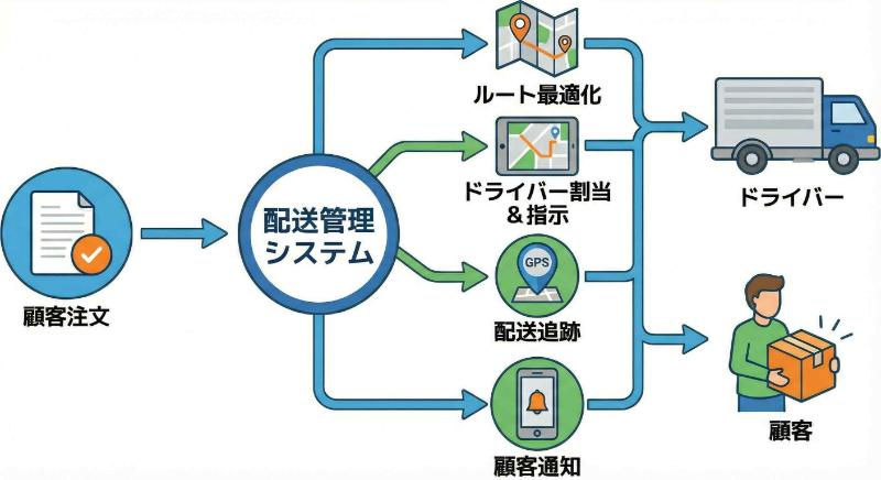 配送管理システム(TMS)の仕組みの説明画像